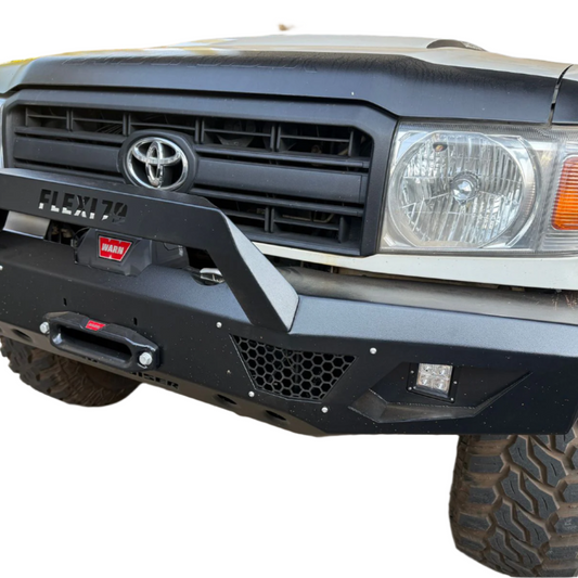 Taaibos/ Flexi 79 Land Cruiser 70 Series Front Bumper and Warn Combo